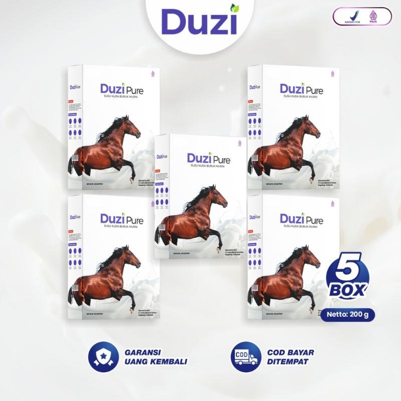 

Duzi Pure Susu kuda Lombok Bubuk 200 Gram 5 Box - Original