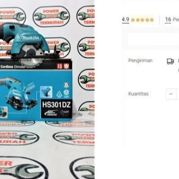 

MAKITA Cordless 12V Circular Saw HS 301 Gergaji Kayu Baterai HS301DZ