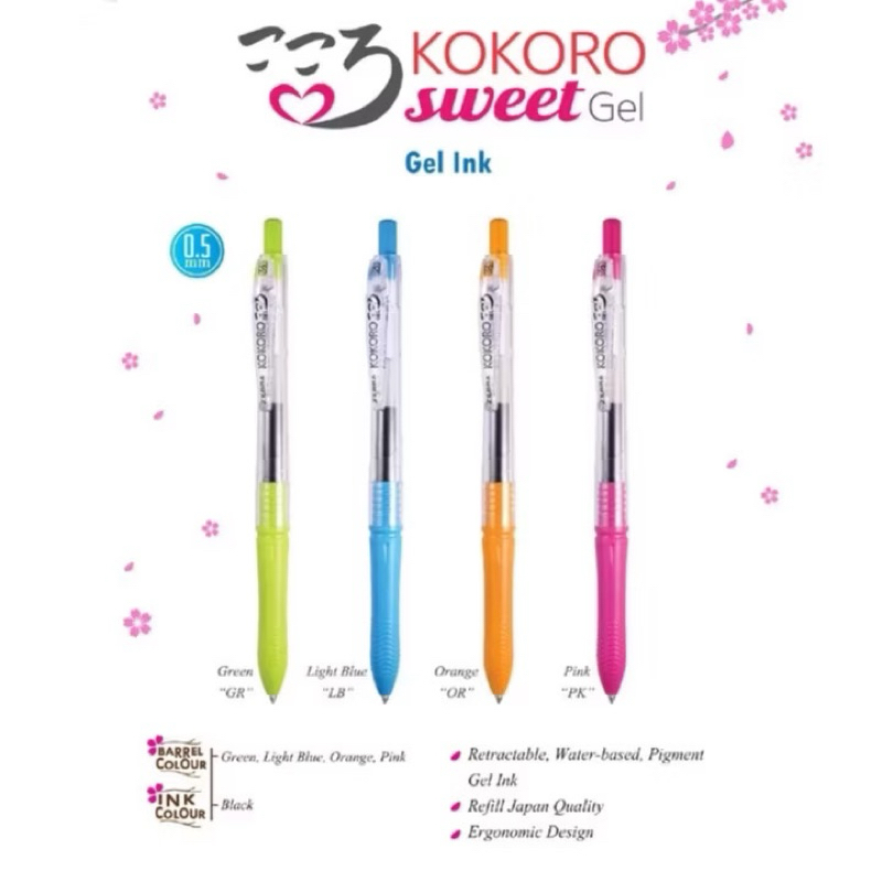 

Bolpen Kokoro sweet tinta hitam 0.5