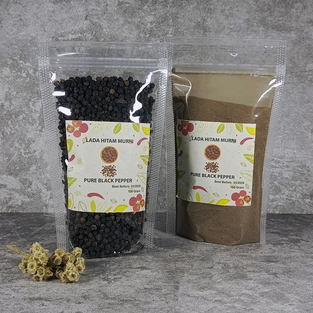 

Lada Hitam Murni utuh dan halus 50 gram dan 100 gram