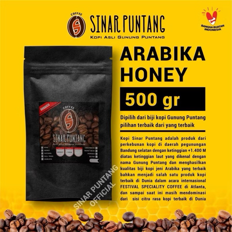 

Kopi puntang arabika | Kopi bubuk/biji arabika honey process 500 gram