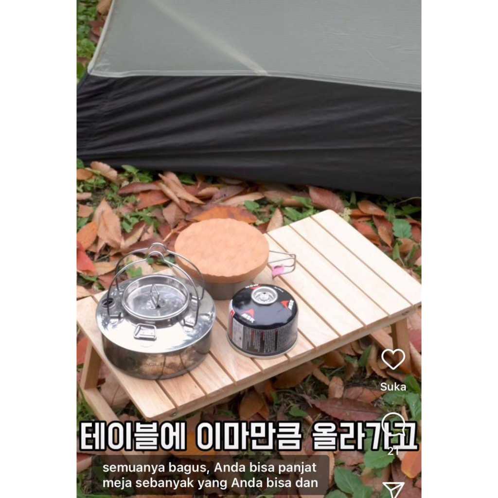 Meja Kayu Kecil Lipat Camping Outdoor READY STOCK - Wooden Folding Table Camping