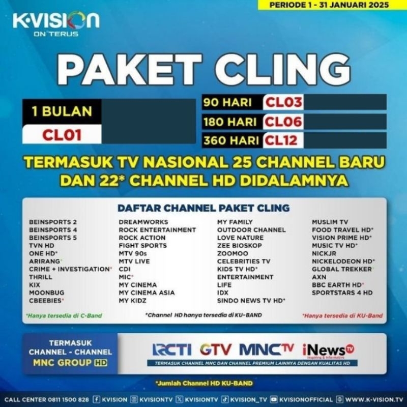 KVISION CLING 1 BULAN