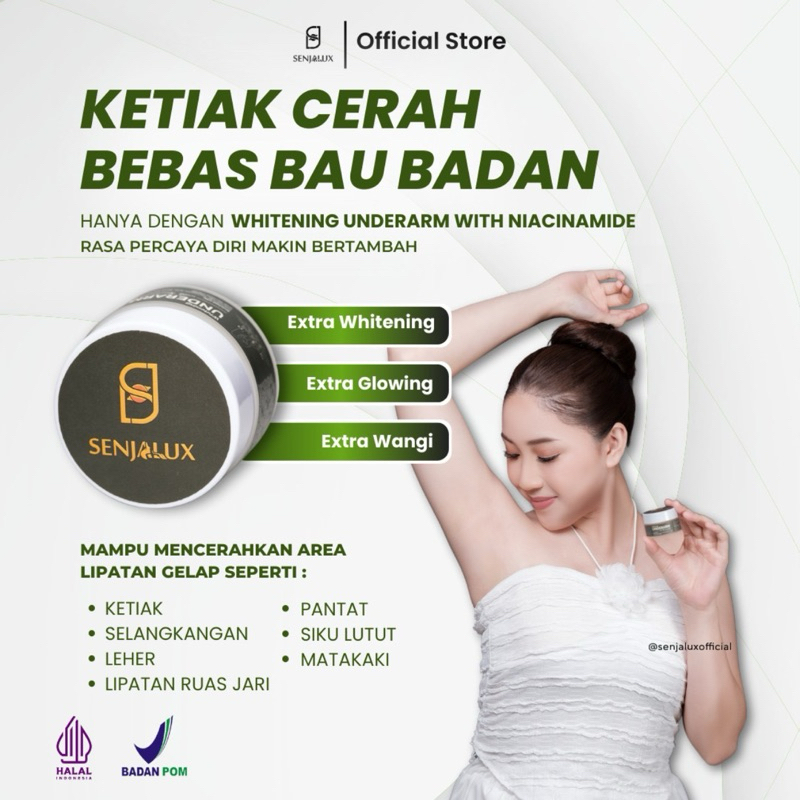 [Official]Cream Lipatan Senjalux Whitening Underarm With Niacinamide Cream Ketiak Cream Selangkangan