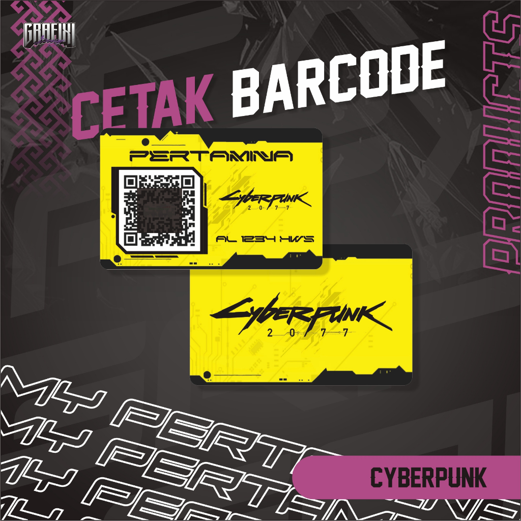 

CETAK BARCODE MY PERTAMINA KARTU PVC TEMA CYBERPUNK CUSTOM 2 SISI