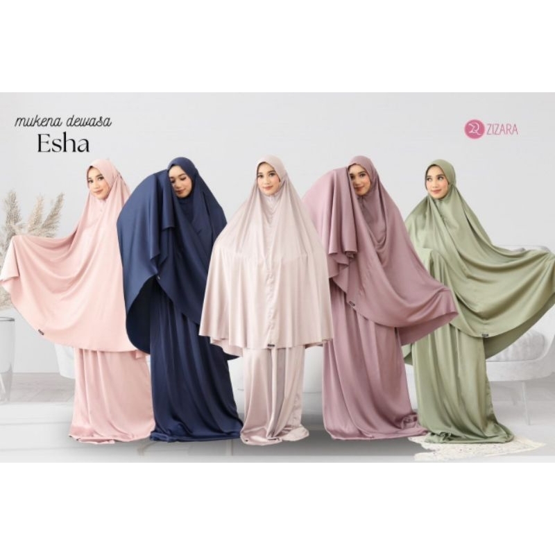 Mukena Dewasa Allure Satin dan Armani Silk Polos Mukena Esha by Zizara Mukena 2in1