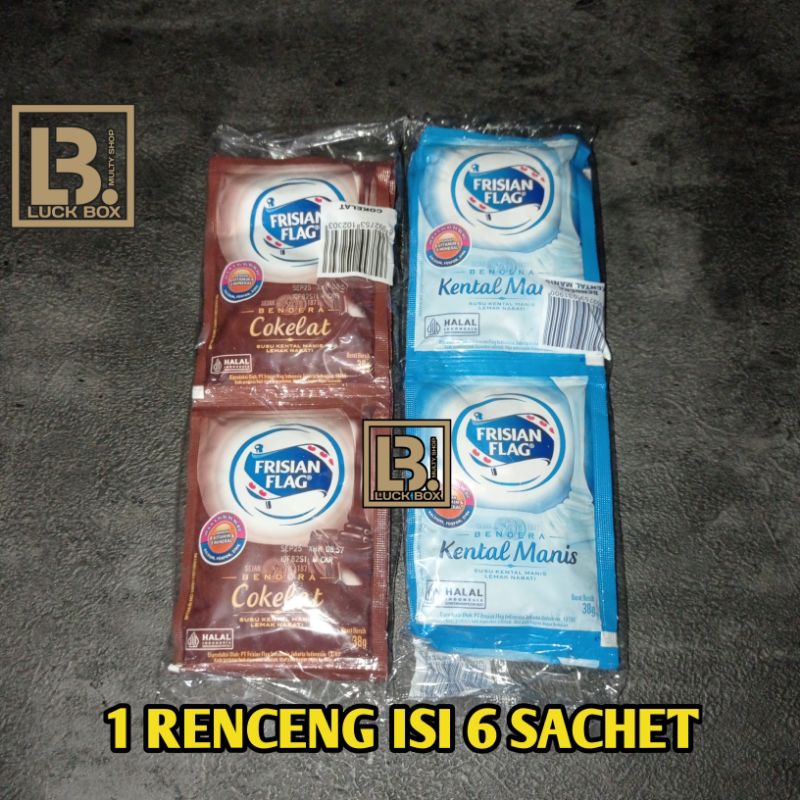 

Frisian Flag 1 renceng kental manis bendera isi 6 sachet