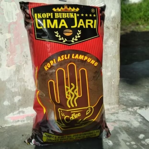 

KOPI LAMPUNG CAP LIMA JARI MURAH 1KG (5 BUNGKUS) 200GR