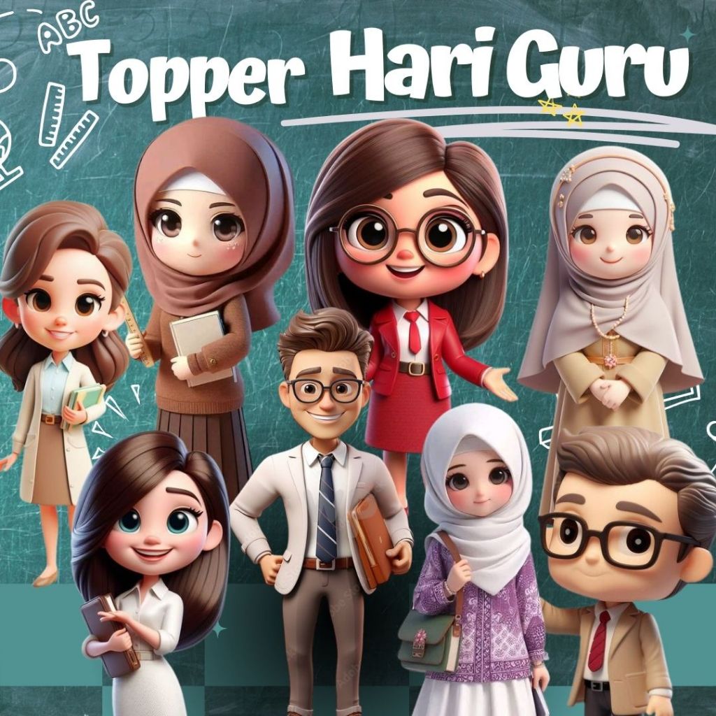 Topper Guru Termurah / Topper Untuk Buket Hari Guru / Topper perlengkapan buket