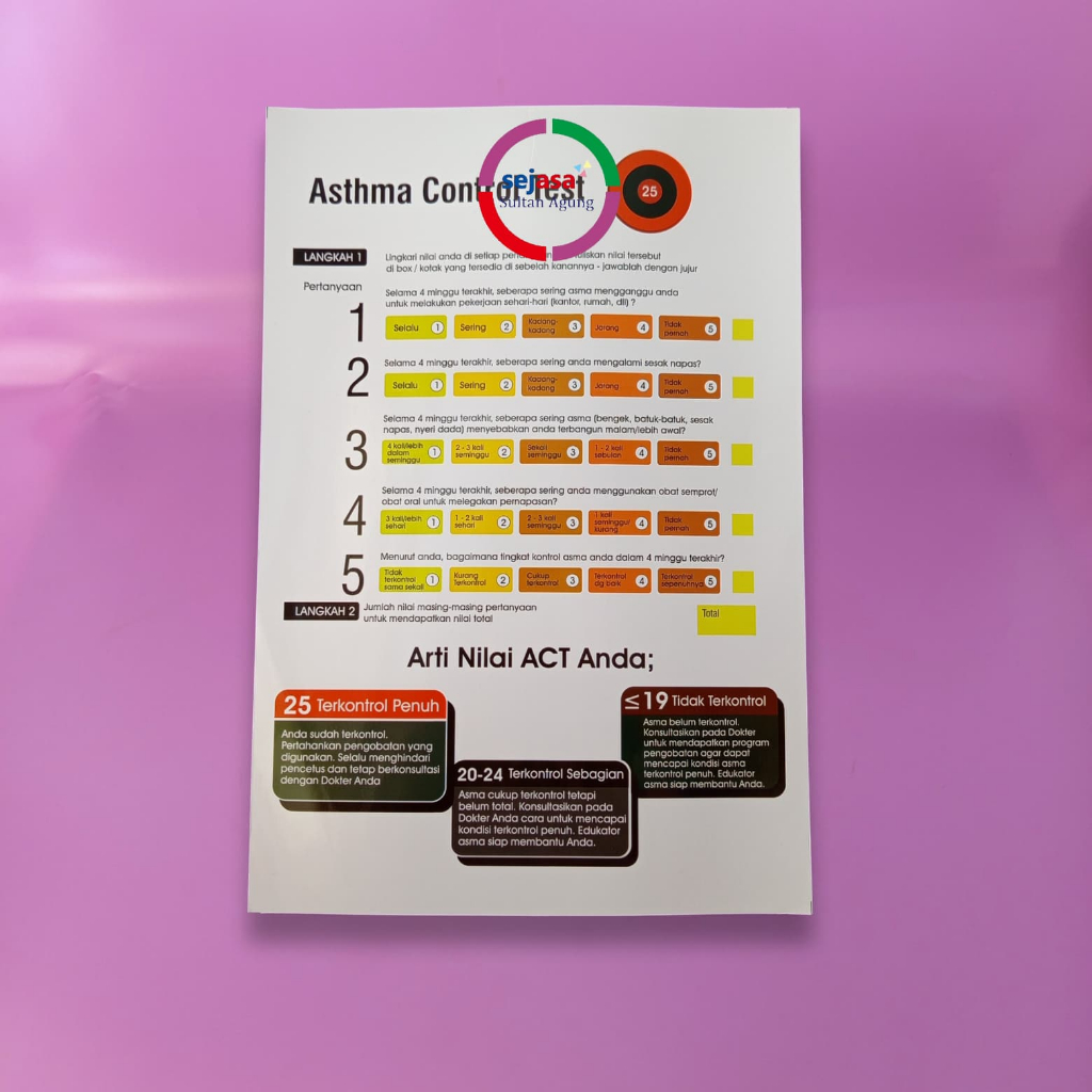 Poster Asthma Control Test | Poster ACT | Poster Kontrol Tes Asma | LAMINASI GLOSSY