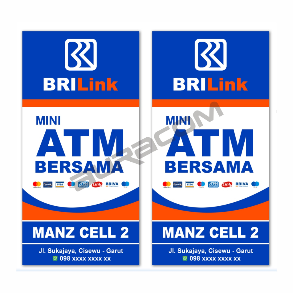 PLANG NAMA AGEN BRILINK CUSTOM, PAPAN NAMA AGEN BRILINK, PLANG MINI ATM BRILINK, +ListAlumunium -B03