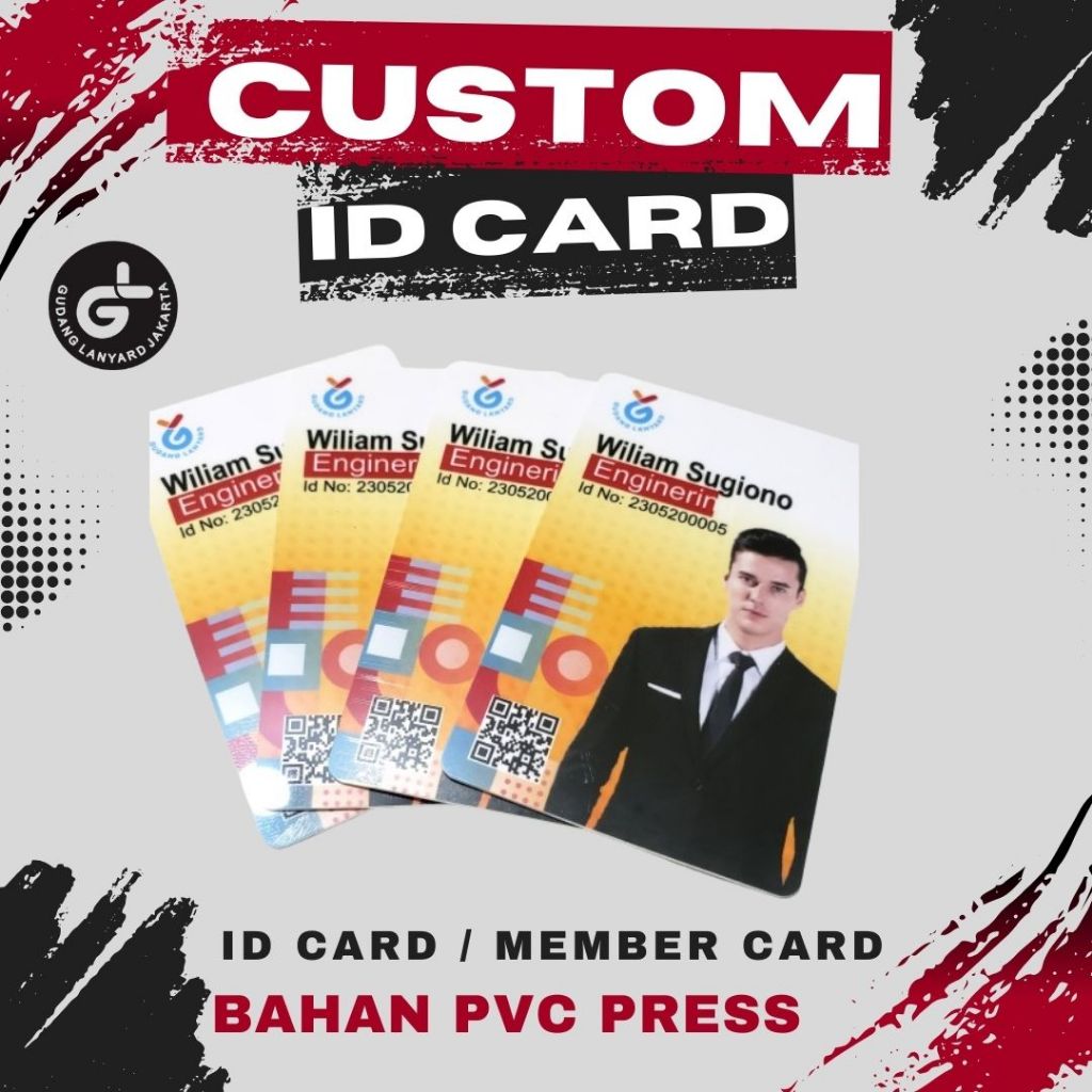 

Cetak Id card Bahan Pvc,kartu Member pake Poto dan barcode desain custome,name tag