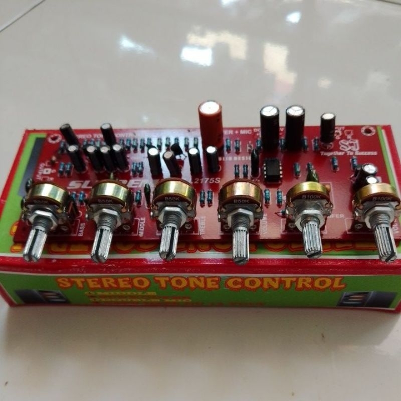 Tone control stereo + middle + subwoofer + double mic Dc 12 volt