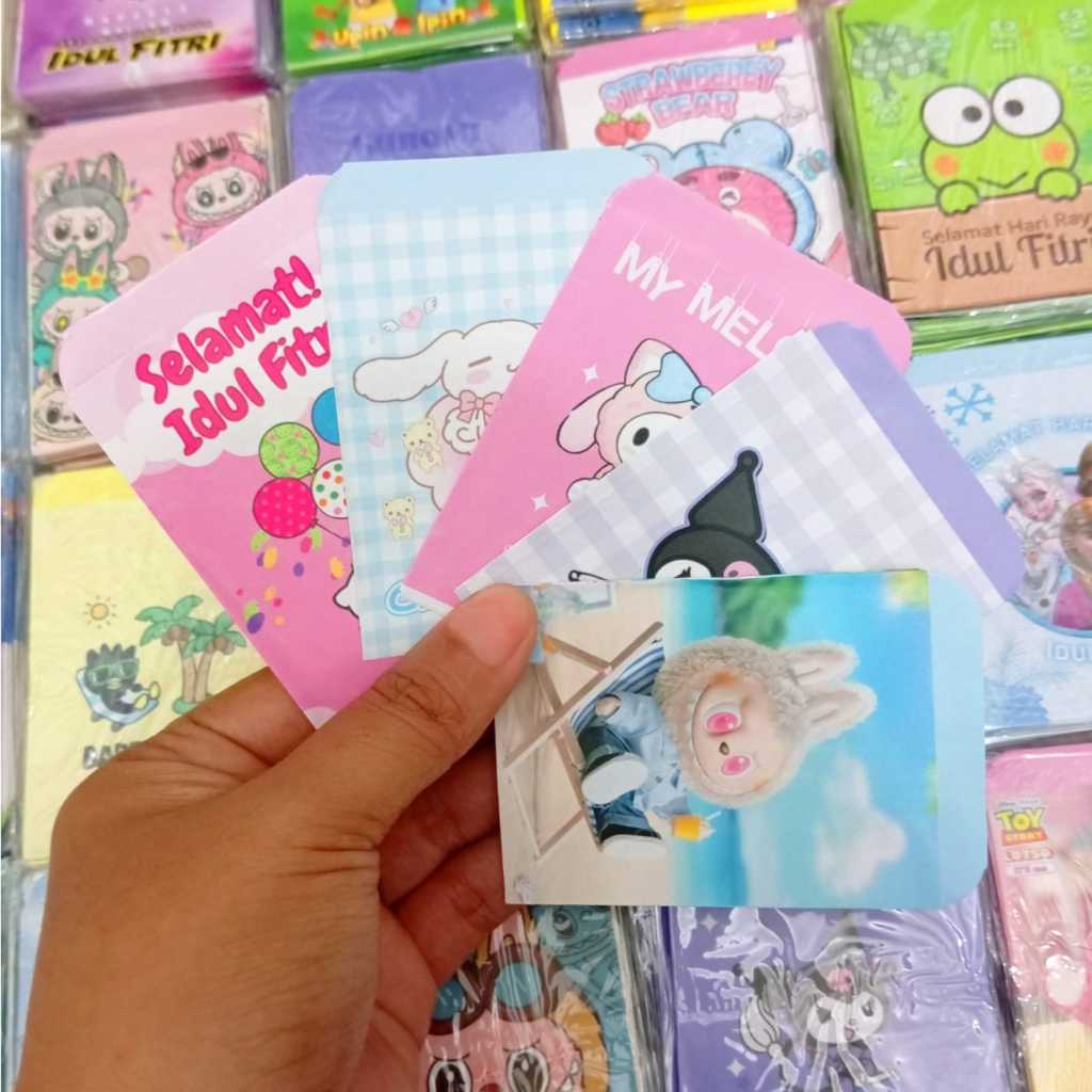 

50 Lembar Amplop Lebaran Mini Labubu Sanrio Harga Grosir
