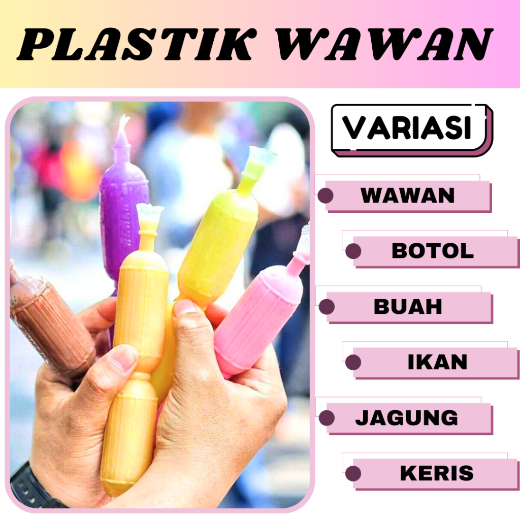 

Kemasan Es Wawan Plastik Isi 100 pcs Bungkus Pudot Es pensil Murah Premium