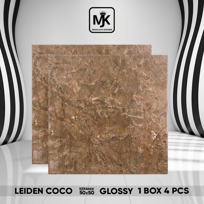 Keramik Lantai Ruang tamu Leiden Choco 50 x 50