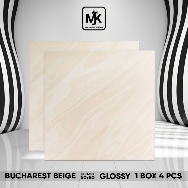 Keramik Lantai Ruang tamu Bucharest 50 x 50 Beige
