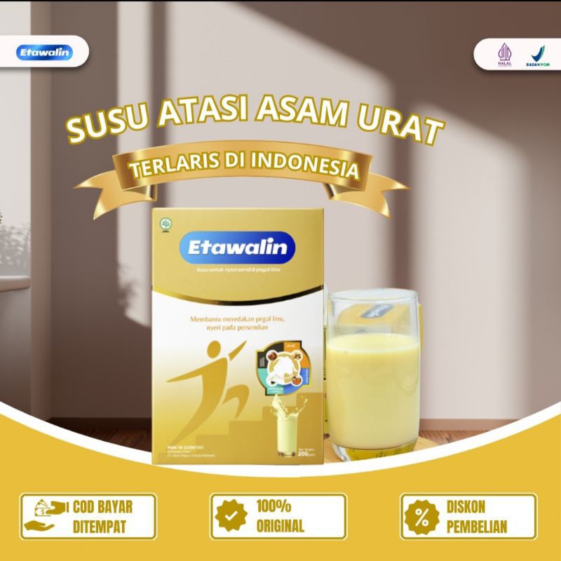 

Etawalin Susu Kambing Etawa Solusi Nyeri Sendi Pegal Linu Asam Urat Kebas Kesemutan BPOM 1 Box