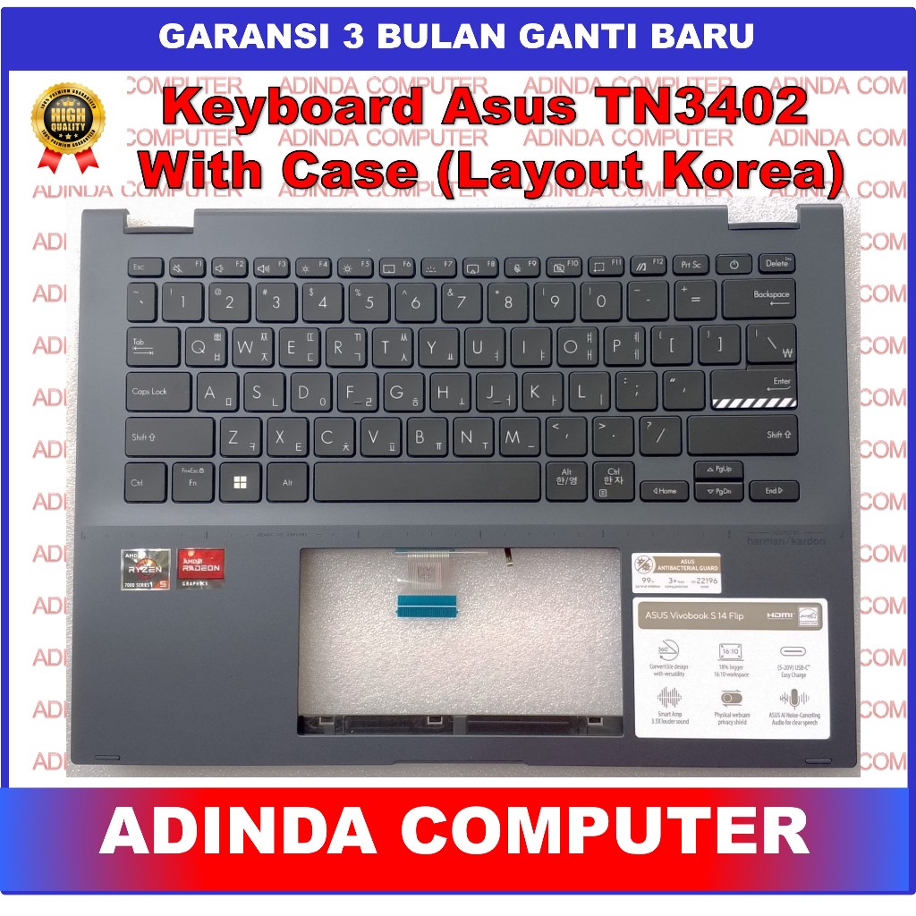 Keyboard Asus VivoBook S 14 S14 Flip Oled TN3402 TN3402Q TN3402QA TN3402YA
