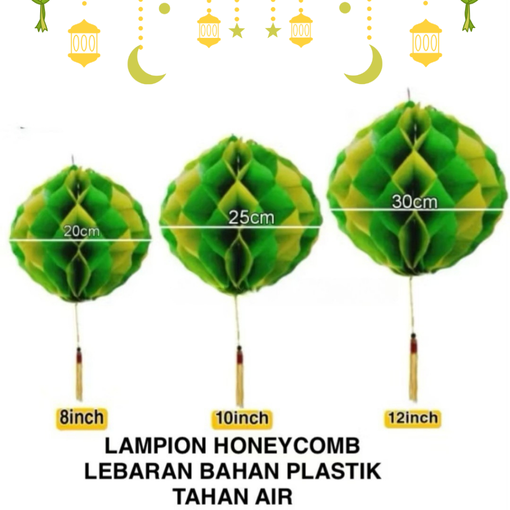 Lampion  Lebaran honeycomb , lampion idul fitri bahan Plastik Tahan Air dekorasi Idul Fitri Lampion 
