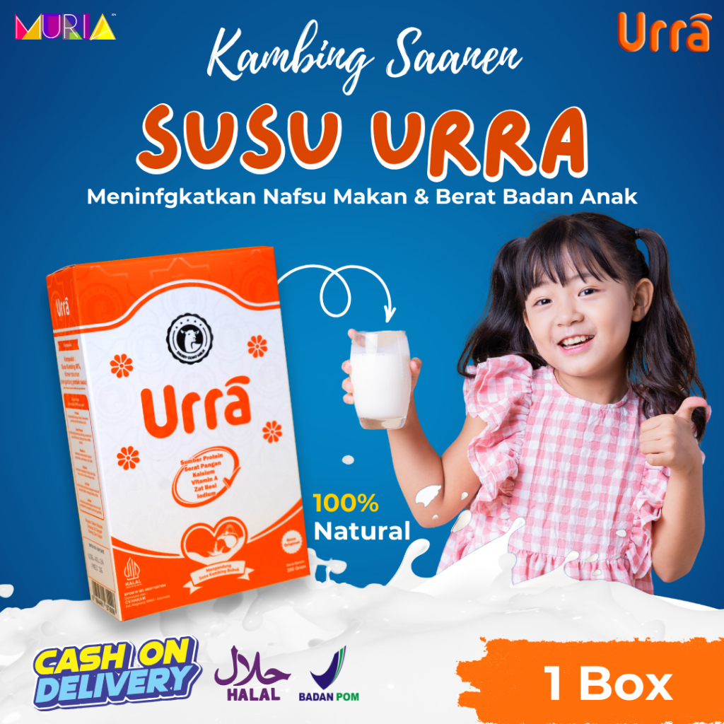 

Urra Susu Kambing Saanen Untuk Penambah Nafsu Makan Berat dan Tinggi Badan Pada Anak 1 Box - 200gr
