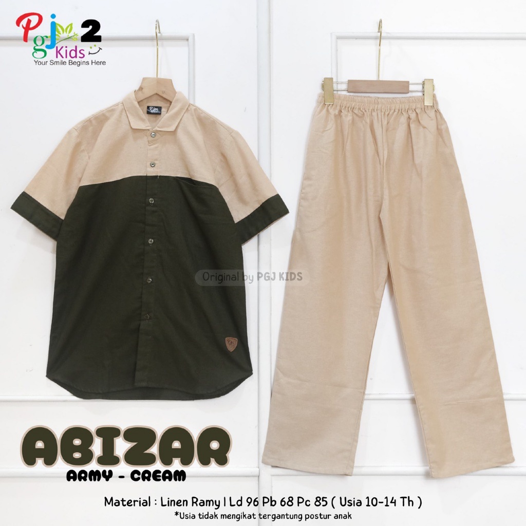 Abizar - Setelan Baju Kemeja Koko dan Celana Anak Remaja Laki Laki by Pgj Kids 2