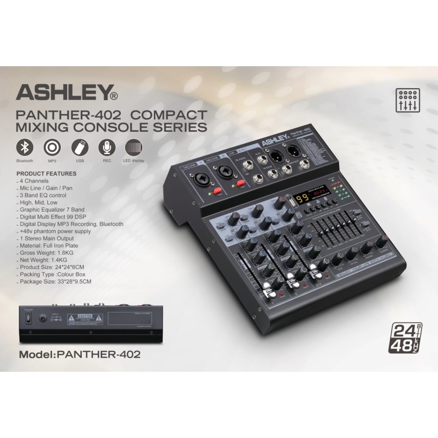 Mixer Ashley panther 402 mikser ashley panther402 4channel bluetooth original