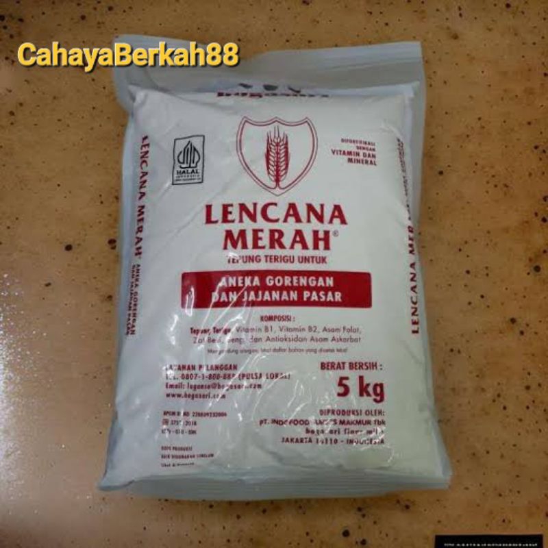 

Tepung Bogasari Lencana Merah kemasan 5 kg