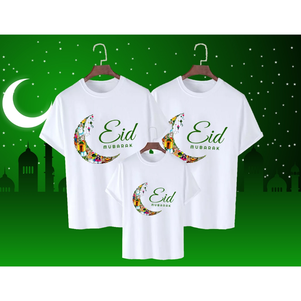Fam EID SABIT baju perayaan lebaran kembar keluarga Kaos Family IDUL FITRI perayaan hari raya lengan