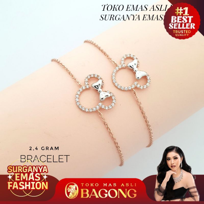 GELANG FASHION MINNIE MOUSE 17K/750-ASLI BAGONG GOLD BAGONG EMAS