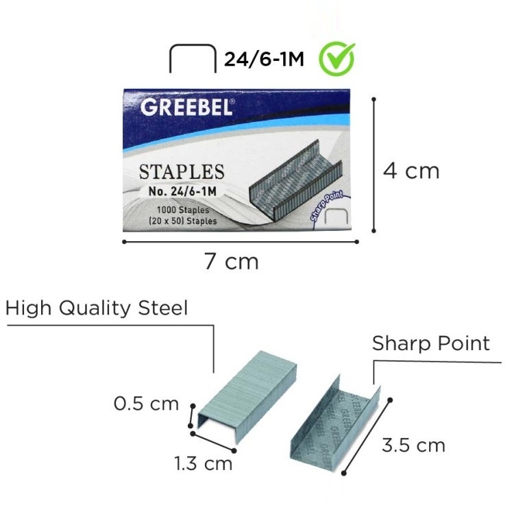 

2 pcs Isi Hekter / Staples / Stapler Greebel Besar 24/6 No 3