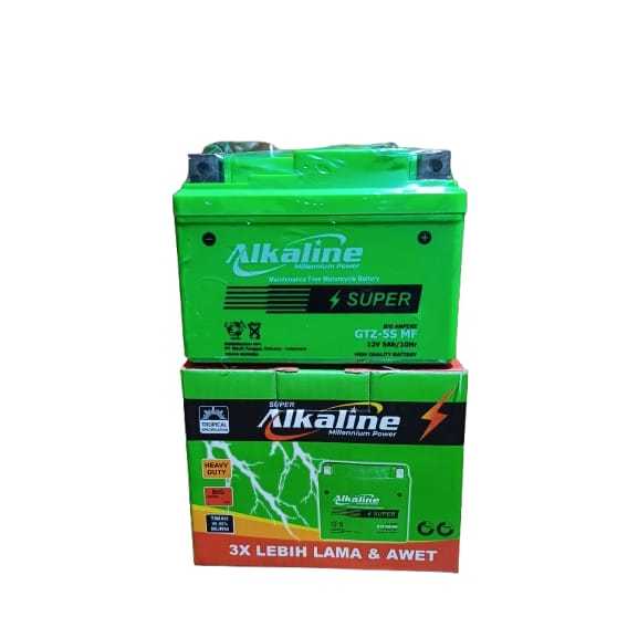 ALKALINE SUPER GTZ5S AKI KERING MOTOR BEAT/VIXION/MIO J/SOUL/FINO 12V-5AH