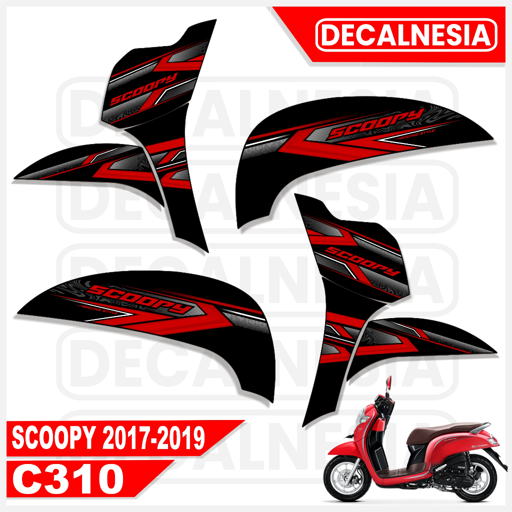 Striping Stiker Motor Scoopy Esp 2019 2018 2017 Sticker List Simple Modif Aksesoris C310