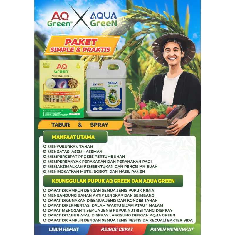 AQ GREEN Harga Paketan 1kg AQ Green+1Liter AQUA Green