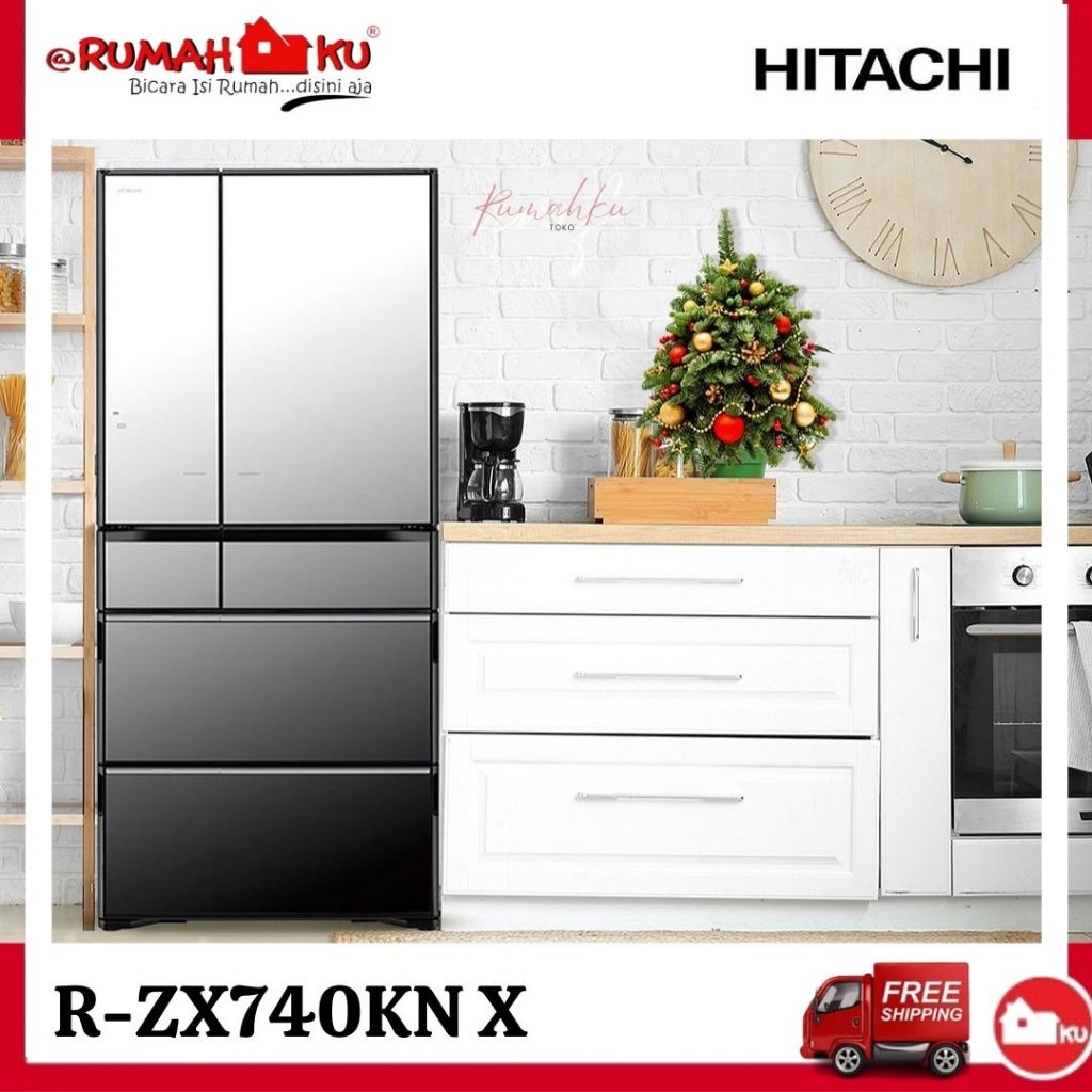 HITACHI RZX740KN X MIROR MADE IN JAPAN KULKAS HITACHI R-ZX740KN X