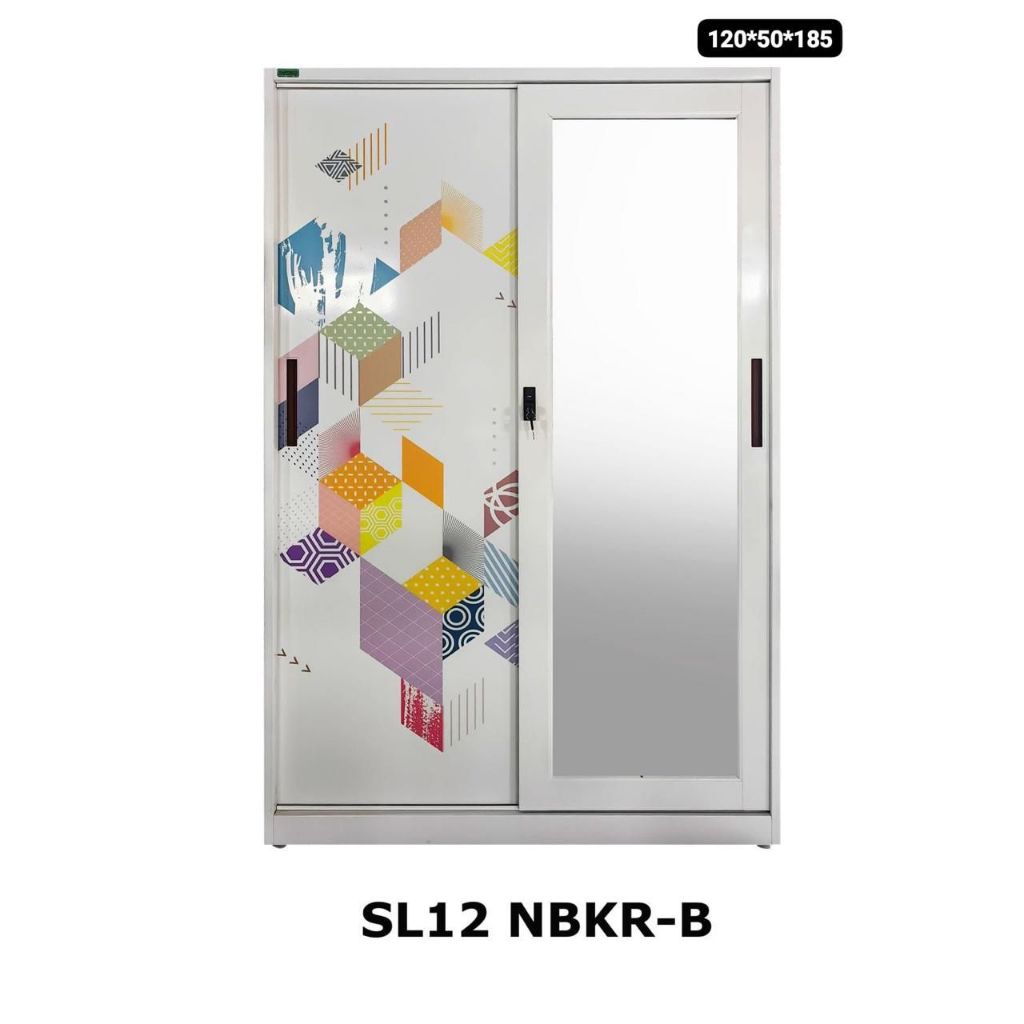 Lemari Pakaian Besi 2 Pintu Sliding Lemari Pakaian Pintu Geser NBKRB