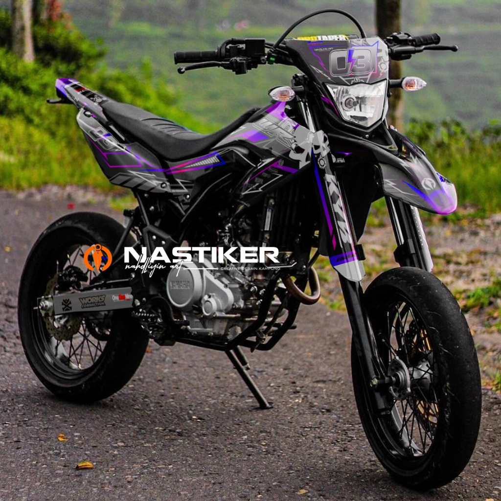 Sticker Decal WR155 SIMPEL FullBody Bebas Request - DECAL WR CRF KLX KAWASAKI PUTIH BIRU