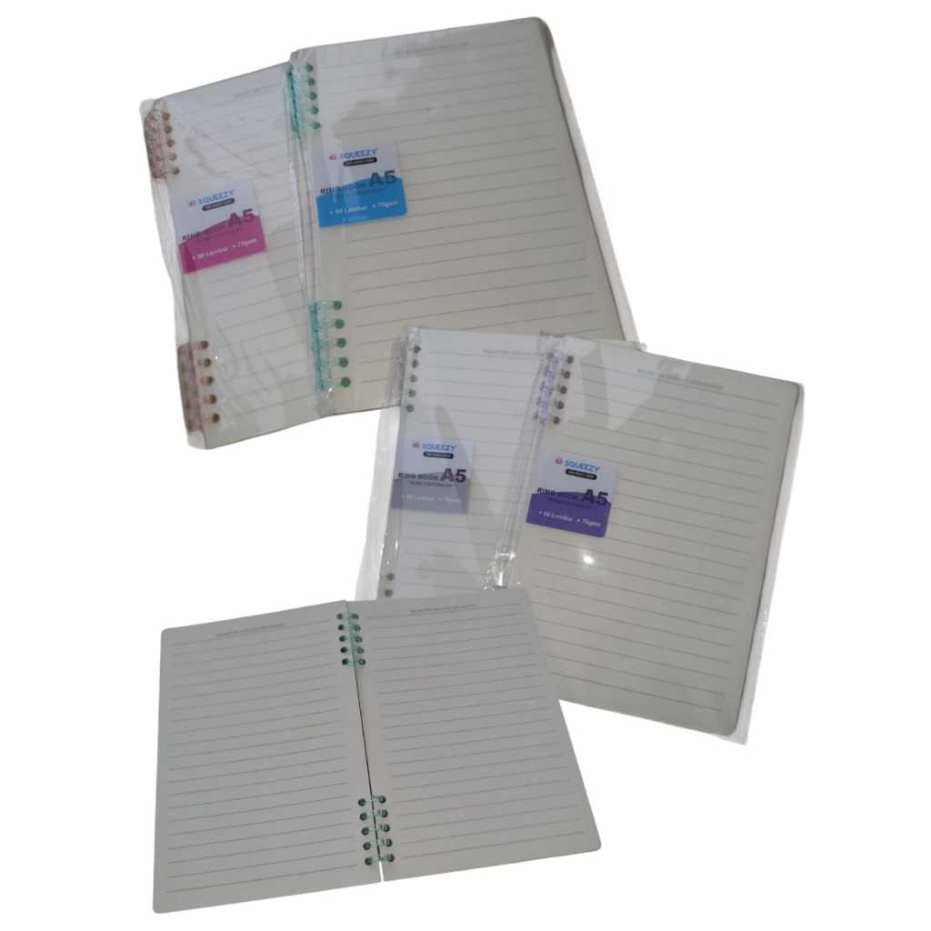 

Buku Catatan Ring Book Ring 6 Slim Binder Note Book Spiral Ring Plastik Refillable Bisa Diisi Ulang 60 lembar