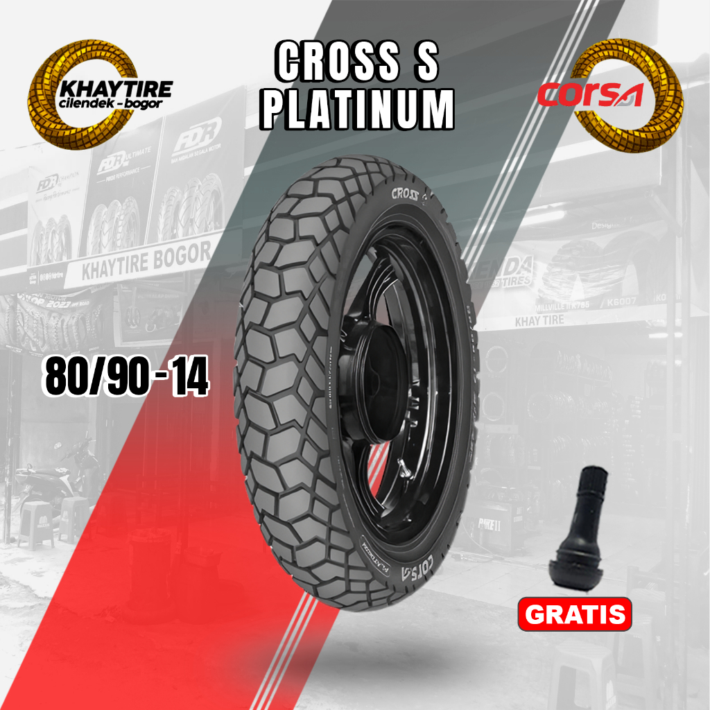 Sepasang/Satuan Ban Motor Matic CORSA CROSS S PLATINUM Ring 14 Tubeless