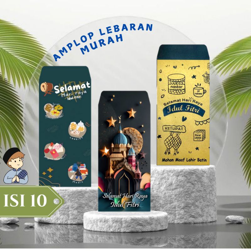 

( ISI 10 PCS ) Amplop Lebaran Idul Fitri 2025 Murah Unik, Amplop Lebaran Labubu Karakter Unik