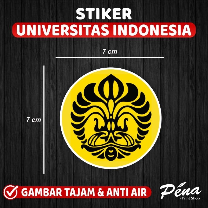 Sticker Stiker UI Universitas Indonesia / Logo UI Yellow Jacket / Stiker UI Hitam Putih Kuning Water