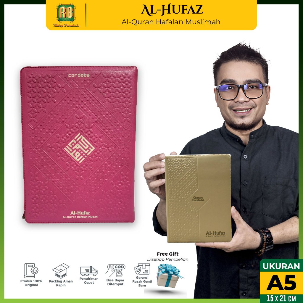 Al Quran Al Hufaz A5 Jaket Resleting Cordoba, Al Hufaz Wanita Muslimah Resleting A5, AlHufaz A5 Resl
