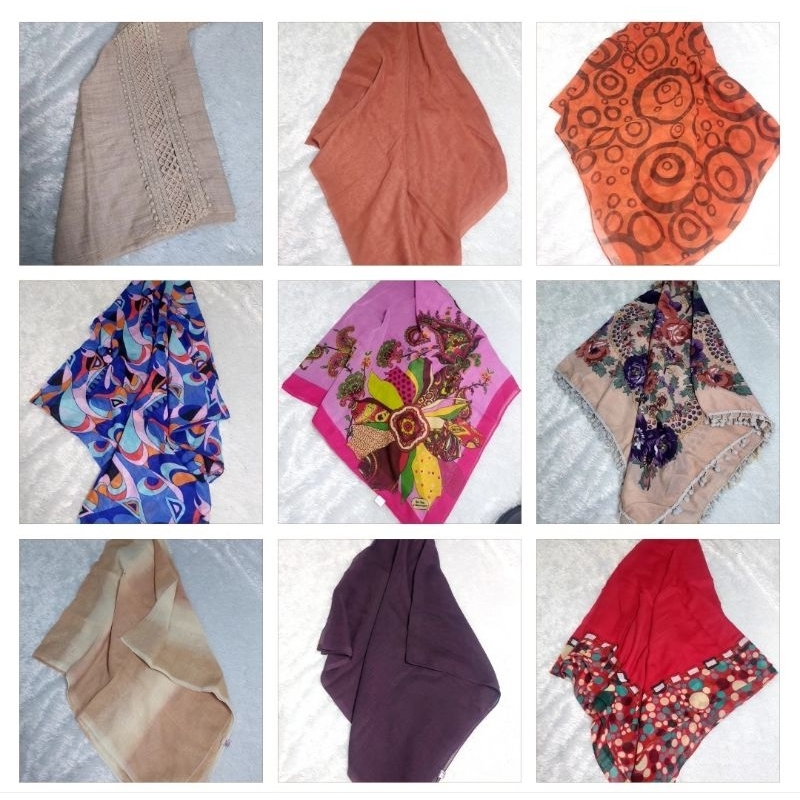 Prelove Jilbab / Jilbab Murah / Jilbab Sale / Donasi Jilbab / Segiempat Paris Polos / Paris Square /