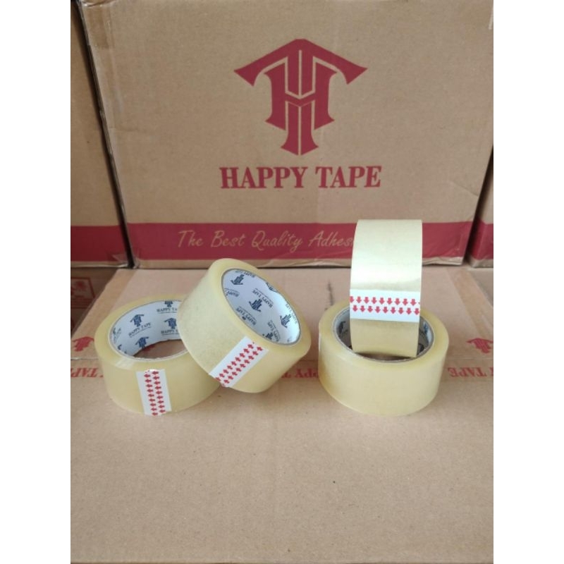 

lakban bening / coklat 48mm x 90 yard (70m) happy tape