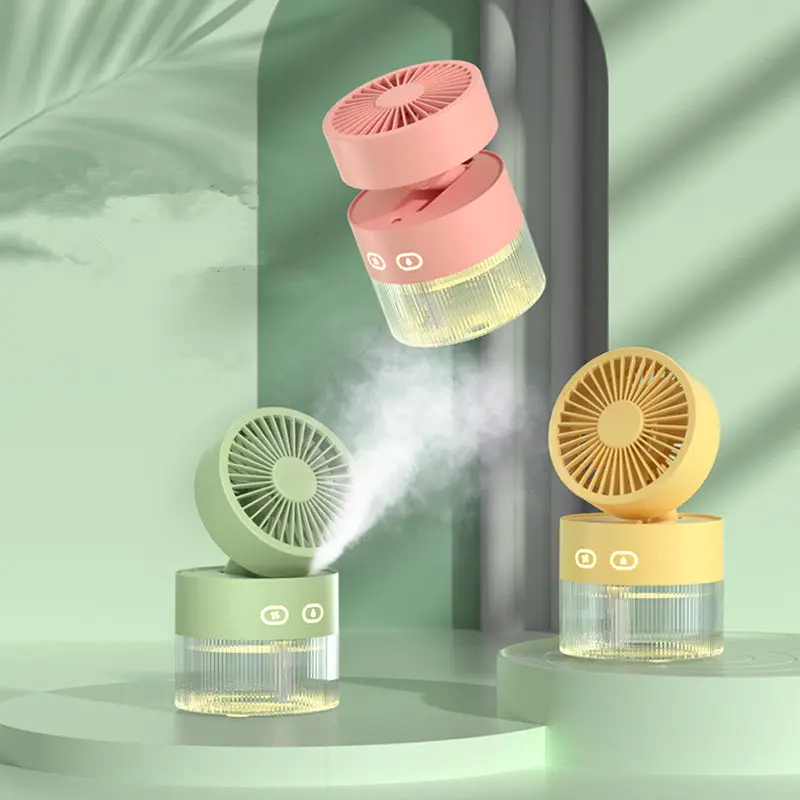 Prizer - Kipas Angin Portable Mini Usb Multifungsi 3 In 1 Kipas Humidifier Diffuser With Lampu