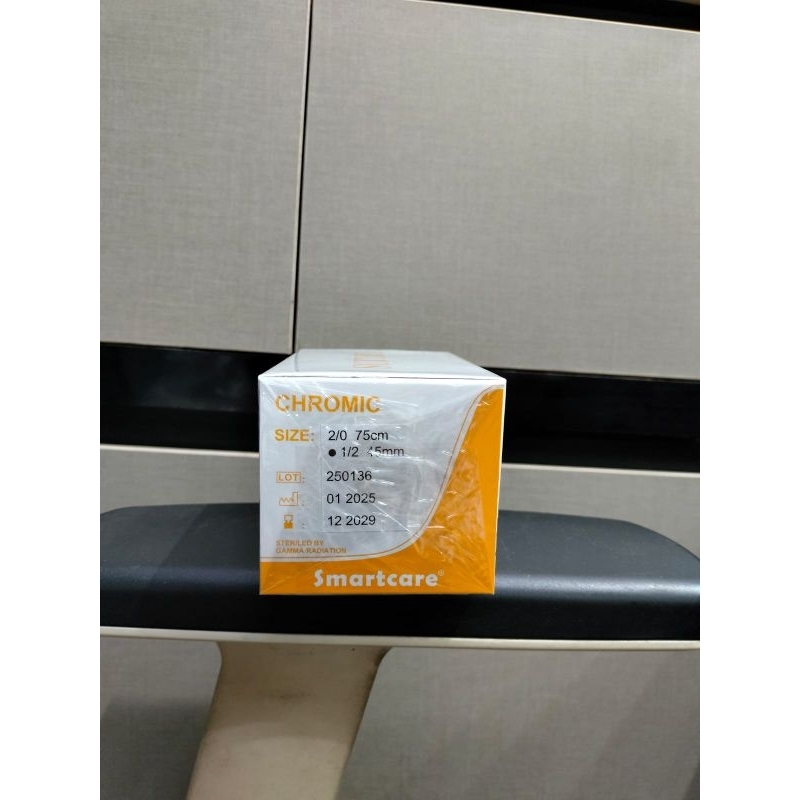 Catgut Chromic / Cromic 2/0 + Jarum Merk Smartcare (Meiyi)