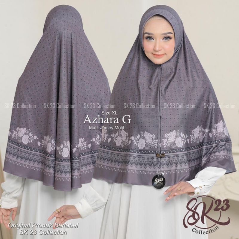 Jilbab Bergo Hijab Instan Motif Sublim Azhara (G) Xl Ori Sk23 Collection