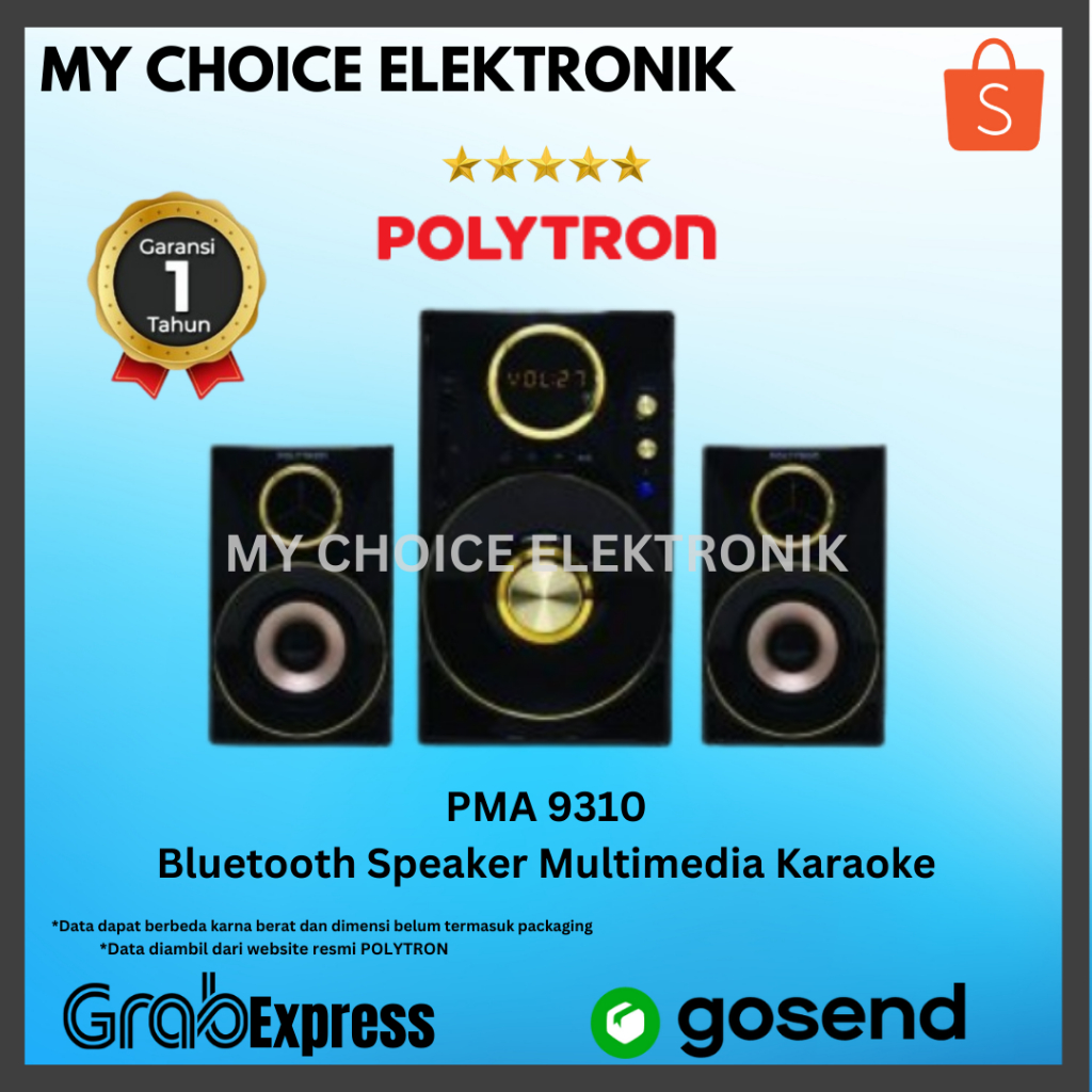 POLYTRON PMA 9310 Bluetooth Speaker Multimedia Karaoke | PMA-9310