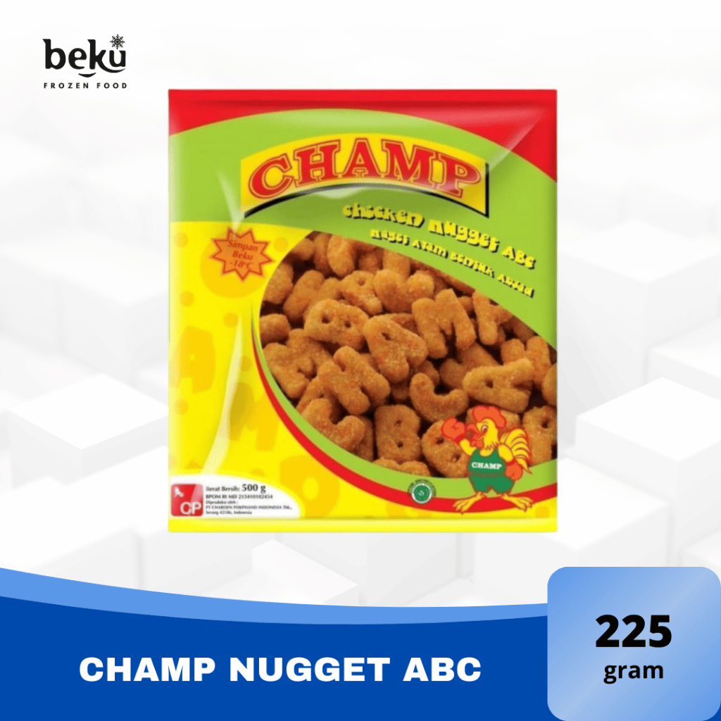 

CHAMP NAGET AYAM BENTUK ABC - CHAMP CHICKEN NUGGET ABC (225g/450g)