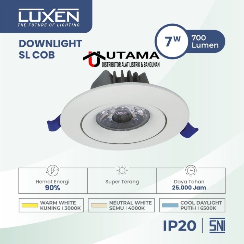 Luxen Downlight Spotlight LED COB 7 watt